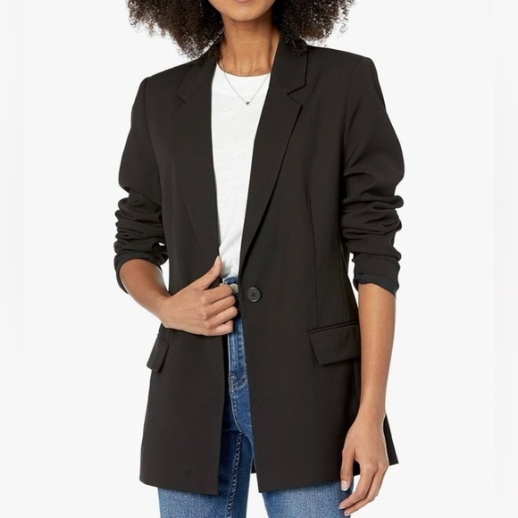 The Drop Jackets & Blazers - The Drop Womens Single Button Black Blake Long Blazer Jacket size XXL